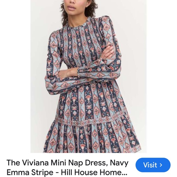 Hill House Dresses & Skirts - Hill House Mini Dress - Blue and Pink Pattern NWT size XS